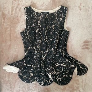 Lulu’s Black/Nude Lace Blouse